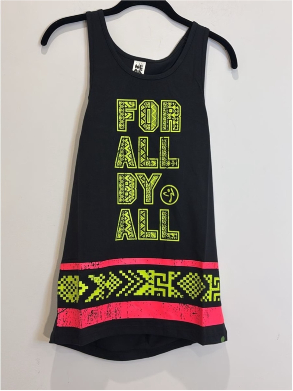 Zumba Fitness For All By All Instructor Tank Top Bold Black Small NWT